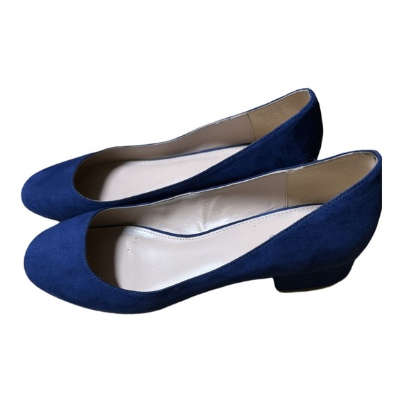 Aldo Low Block Heel Velvet Royal Blue Heels Size 9.5 Women Business Office Siren - Picture 1 of 6